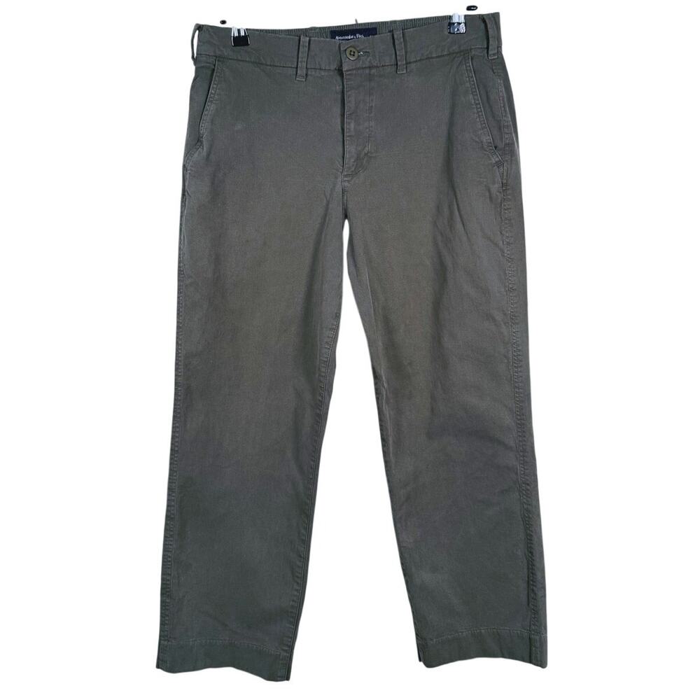 Abercrombie & Fitch Mens Stretch Relaxed Crop Chino Pants Size M Gray Casual